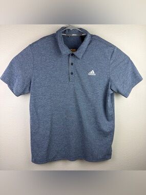 Adidas Polo Shirt Golf Short Sleeve Logo Blue Men’s Large